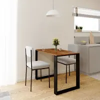 AKKE Table LOFT chêne antique avec pieds noirs LxlxH : 90x60x75 cm