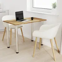 AKKE Table de cuisine en chêne ancien avec pieds chromés LxlxH : 80x60x74 cm