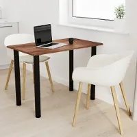 AKKE Table en chêne antique avec pieds noirs LxlxH : 70x60x74 cm