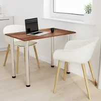 AKKE Chêne antique Table de cuisine avec pieds chromés LxlxH : 90x60x74 cm