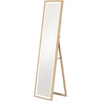 Fortuna Miroir pleine longueur Lai 40 x 160 cm Miroir sur pied avec éclairage LED, 3 couleurs de lumière, miroir mural avectactile, miroir au sol pour chambre à coucher, salon, chêne