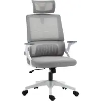 Fortuna Lai Chaise de bureau ergonomique avec appui-tête et accoudoirs réglables, chaise pivotante réglable en hauteur avec fonction bascule et soutien lombaire en maille