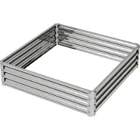 Fortuna Lai Jardin surélevé, jardinière, potager, bac à plantes, jardin d'herbes aromatiques pour jardin, terrasse, balcon, acier, argent, 120 x 120 x 30 cm