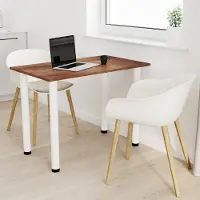 AKKE Table de salle à manger en chêne antique avec pieds blancs LxlxH : 100x60x74 cm