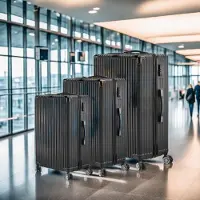 Fortuna set de valises à coque dure en 3 parties, set de trolley avec 4 roulettes, serrure à combinaison TSA, pivotant à 360°, 28/24/20 pouces, bagages à main & bagages de voyage, valises noires, ABS