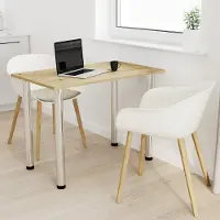 AKKE Artisan chêne Table de cuisine avec pieds chromés LxlxH : 100x60x74 cm