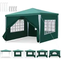 Yakimz 3 x 3 m / 3 x 6m Pavillon de jardin avec panneaux latéraux tente étanche avec tubes en spirale et grandes fenêtres, pour les fêtes mariages camping