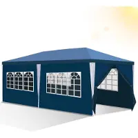 HENGDA Pavillon étanche - Pavillon de terrasse avec boulonnage, tente de jardin parfaite pour les fêtes Bleu 3x6m