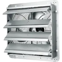 SucceBuy Ventilateur d'extraction avec persienne, 406 mm, haute vitesse, 1400 tr/min, 1506 CFM, ventilateur de grenier en aluminium pour montage mural avec moteur à courant alternatif