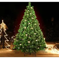 TolleTour Sapin de Noël artificiel avec éclairage LED Sapin pour décoration de Noël, en PE et PVC,210cm y compris 1200 pointes d'aiguilles en PVC,400 lumières LED blanc chaud