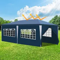 TolleTour Pavillon de jardin avec panneaux latéraux amovibles avec tubes en spirale et grandes fenêtres tente de réception portable étanche, pavillon de jardin,3 x 3 m / 3 x 6m