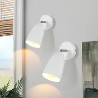 ZMH Applique murale intérieure Applique GU10 2er Lampe de chambre Moderne Blanc Couloir Spot mural Orientable Métal Lampe de cuisine Sans ampoule