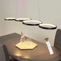 ZMH Lampe LED à intensité variable avec télécommande Lampe de table à manger Anneau noir Réglable en hauteur Salon Bureau Salle à manger Chambre à coucher Bureau