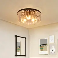 ZMH plafonnier chambre à coucher plafonnier salon chambre à coucher noir E27 lampe de salon design moderne éclairage plafond salle à manger lampe de cuisine cristal pour cuisine bureau(sans ampoules)