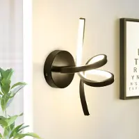 ZMH Applique murale intérieure LED Applique murale noire pour escalier couloir salon chambre balcon design moderne aluminium éclairage mural - 7W blanc chaud 3000K