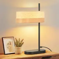 ZMH lampe de table salon lampe de table noir lampe de chevet tissu E14 lampe de chevet avec câble lampe de lit lampe de nuit rétro pour le bureau