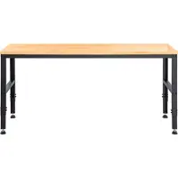 SucceBuy Établi à hauteur réglable, 61" L x 20" l, établi avec prise électrique