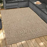 Carpetia Tapis d'intérieur et d'extérieur en look jute dans des couleurs naturelles Taille - 140 x 200 cm