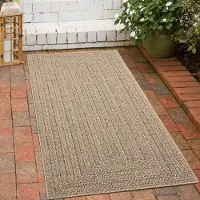 Carpetia Tapis d'intérieur et d'extérieur au look jute moderne beige/marron Taille - 60 x 90 cm