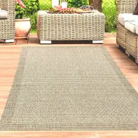 Carpetia Tapis moderne pour l'extérieur et l'intérieur de couleur unie en beige Taille - 160 x 230 cm