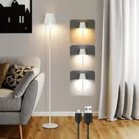 ZMH Lampadaire Salon LED Lampadaire à intensité variable Moderne USB Lampe sur pied avec 3 températures de couleur Blanc Lampadaire pour chambre à coucher étude et bureau 125 cm