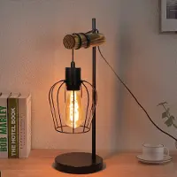 ZMH Lampe de table rétro Noir Douille E27 1 flamme Vintage Lampe de chevet Salon Lampe de table industrielle