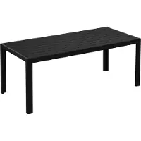 SUCCESS COURIER Table de jardin 190 cm en plastique, résistante aux intempéries, aspect bois, antidérapante, table de buffet, table de camping