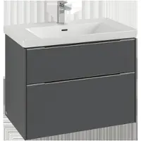 Villeroy & Boch Subway 3.0 armoire sous lavabo, éclairage LED, 2 tiroirs, 772x576x478mm, C574L1AF