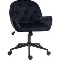 Fortuna Lai Chaise de bureau Chaise pivotante Fauteuil de bureau Fauteuil de direction réglable en hauteur Chaise de bureau Fauteuil de bureau Polyester noir 60 x 61 x 81-91 cm