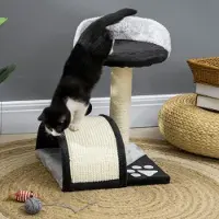 Fortuna Lai Arbre à chat avec balles de jeu Arbre à chat avec poteaux en sisal Noir 35,5 x 37 x 46 cm