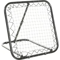 Fortuna Lai Rebondisseur de football pliable Kickback Goal Mur de rebond 5 niveaux pour baseball et basket-ball, métal noir 78x84x65-78cm