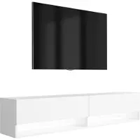 3Xeliving TV-Lowboard 170 cm blanc mat, LED blanc, 170 × 32 × 34 cm