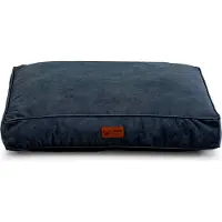 POOM Lit pour chien High Cloud - Lit exclusif pour chien en tissu de haute qualité, coussin pour chien durable pour un confort maximal (M-80x70, bleu marine)