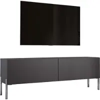 3Xeliving Meuble TV anthracite avec pieds chromés, dimensions : 140 x 52 x 32 cm