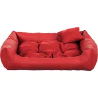 POOM Lit pour chien EKO - Elégant canapé pour chien en , couchage pour chien facile d'entretien et coussin pour chien durable de haute qualité (XL - 100x75, rouge)