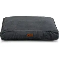 POOM Lit pour chien High Cloud - Lit exclusif pour chien en tissu de haute qualité, coussin pour chien durable pour un confort maximal (L-90x70, gris foncé)