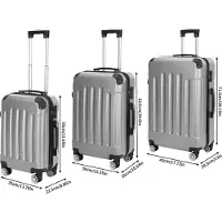 CDGlobal Valise rigide Set de valises 3 pièces avec serrure à combinaison TSA 4 roulettes ABS-coque dure, valise de voyage trolley valise à roulettes