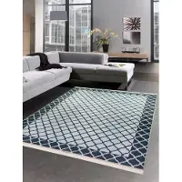 Carpetia Tapis de salon Motif marocain lavable noir gris Taille - 120x160 cm