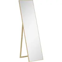 Fortuna Miroir sur pied Lai avec veinage bois Miroir pleine longueur Miroir de dressing Miroir de maquillage Argent Marron clair 40 x 35 x 147 cm pour chambre à coucher et couloir