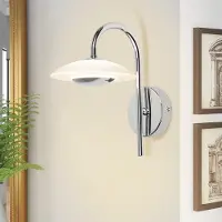 ZMH LED Applique murale intérieure Applique murale chambre à coucher Design moderne Lampe de couloir 3000K Blanc chaud Eclairage mural Chrome Verre Métal Rond Chambre à coucher