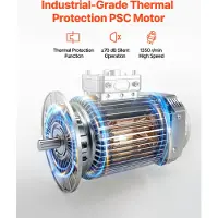 SucceBuy 24 "Ventilateur industriel sur socle, oscillation à 3 vitesses, hauteur réglable