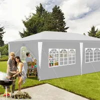 TolleTour Pavillon Tente de jardin - Tente de réception robuste de haute qualité avec pergola blanche 3x6m