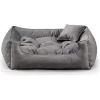 POOM Lit pour chien BASEL - Lit confortable pour chien en tissu durable, coussin confortable pour chien XS-3XL (3XL-130x110, anthracite)