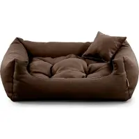 POOM Lit pour chien NEO - Lit confortable pour chien en tissu résistant, coussin pour chien durable de haute qualité (2XL - 110x90, marron)