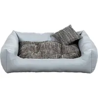 POOM Lit pour chien EKO - Elégant canapé pour chien en , couchage pour chien facile d'entretien et coussin pour chien durable de haute qualité (2XL - 110x90, gris clair)