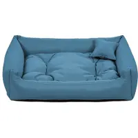 POOM Lit pour chien NEO - Lit confortable pour chien en tissu résistant, coussin pour chien durable de haute qualité (2XL - 110x90, bleu clair)