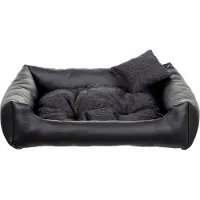 POOM Lit pour chien EKO - Elégant canapé pour chien en , couchage pour chien facile à entretenir et coussin pour chien durable de haute qualité (3XL - 130x110, noir)