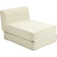 Fortuna Lai Canapé-lit 2 en 1 pliable avec aspect corduroy, canapé-lit rembourré pouvant supporter jusqu'à 240 kg pour salon, chambre à coucher, blanc crème