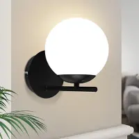 ZMH Applique noire Applique intérieure Verre moderne Lampe de lit E27 Eclairage mural Lampe de nuit pour cage d'escalier Salon Chambre à coucher Couloir Chambre d'enfants Sans ampoule