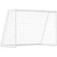 Fortuna But de football Lai, filet robuste, cadre en plastique, sardines, 180 L x 92 l x 124 H cm, blanc